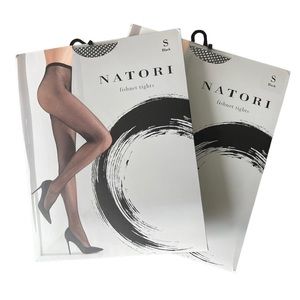 Natori - 2-Pack Black Fishnet Tights Size Small